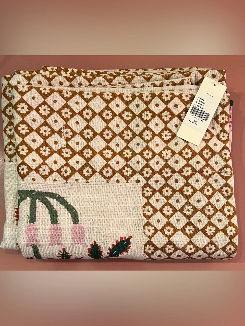 Anthropologie Ellen Merchant Floral-Printed Organic Cotton Paper Shower Curtain
